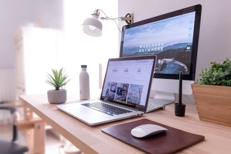 office with two displays