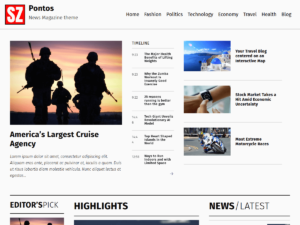 Pontos news magazine free WordPress theme by szoupi.com screenshot