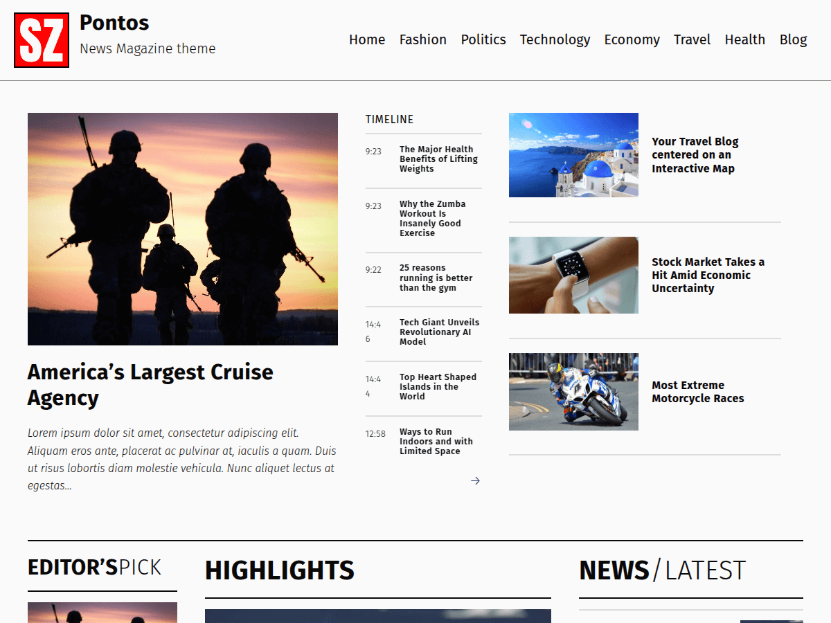 Pontos modern WordPress Theme for News and Magazines